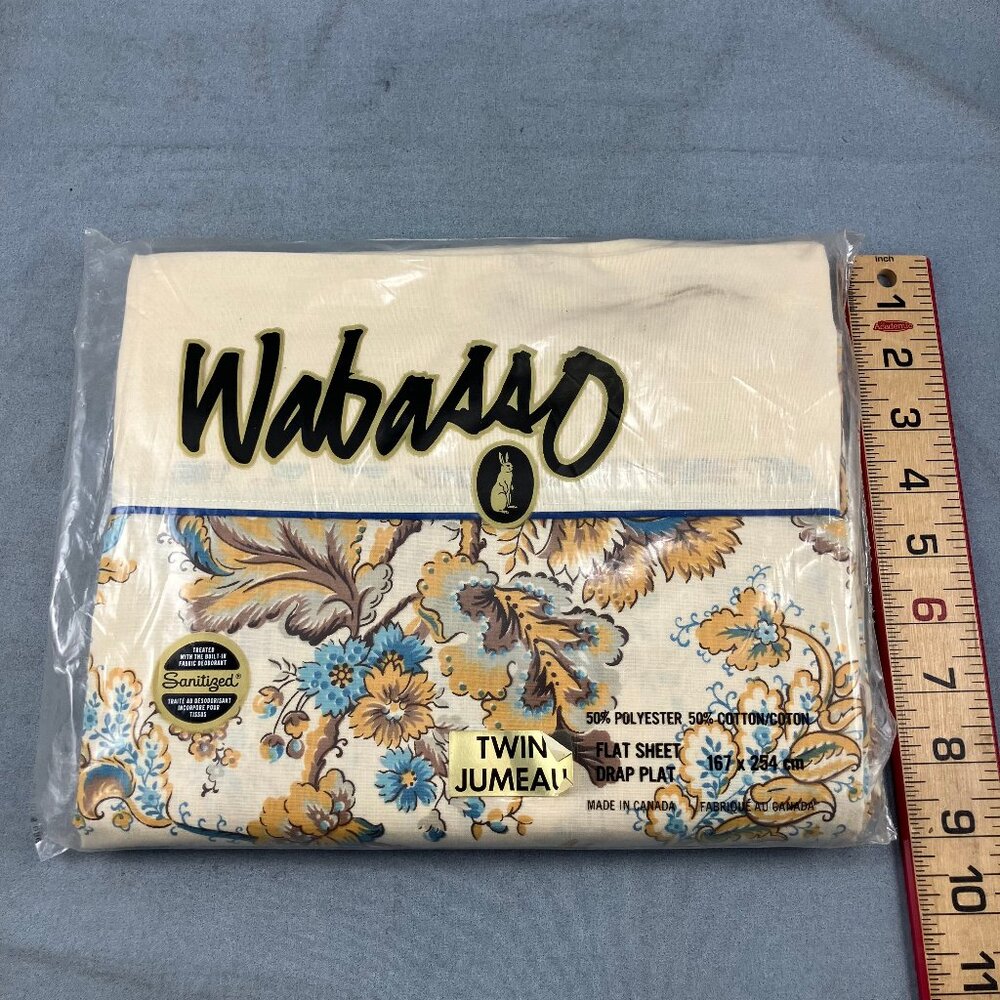 Wabasso Old Versailles Twin Flat Sheet Vintage Made in Canada Floral Print